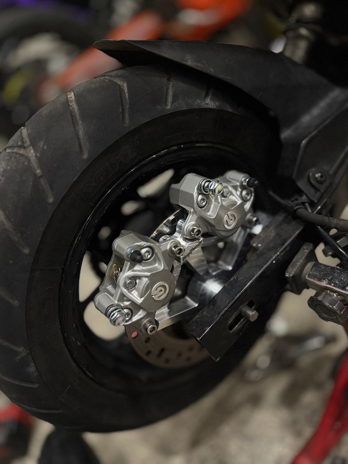 Honda Grom MSX-125 2014+ P32/P34 Brembo Dual Rear CNC Caliper Adapter Stunt Bracket